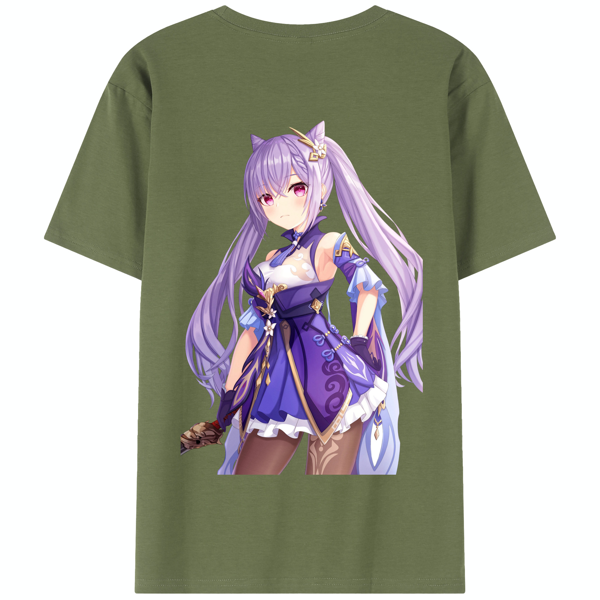 げんし神 刻晴 こくせい genshin Kokusei 綿100％半袖Tシャツ（背面プリント）
